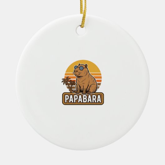 PAPABARA Retro Capybara Vader Vector Design_1 Keramisch Ornament (Voorkant)