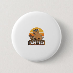 PAPABARA Retro Capybara Vader Vector Design_1 Ronde Button 5,7 Cm