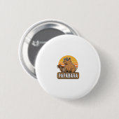 PAPABARA Retro Capybara Vader Vector Design_1 Ronde Button 5,7 Cm (Voorkant /achterkant)
