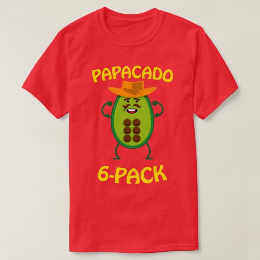 Papacado 6 Pack Avocado Cute Workout T-shirt (Design voorkant)