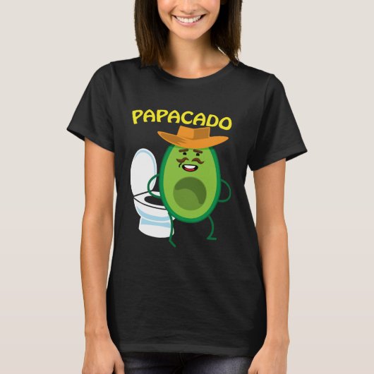 Papacado Naughty Dad Avocado Papa Toilet Relief T-shirt (Voorkant)