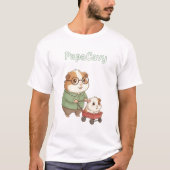 PapaCavy – Cute Guinea Pig Dad Tee Father’s Day T-shirt (Voorkant)