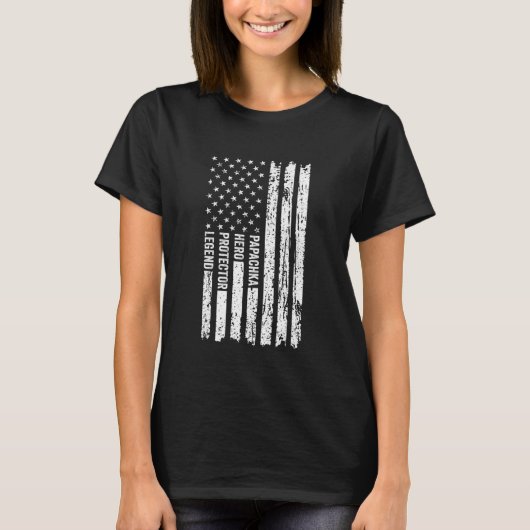 Papachka Protector Hero Legend American Flag T-shirt (Voorkant)