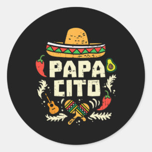 Papacito Family Cinco de Mayo Matchin Couple Mexic Ronde Sticker