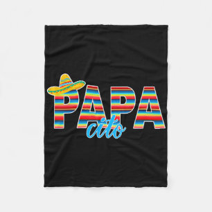 Papacito Serape Mexican Sombrero Cinco de Mayo Fleece Deken