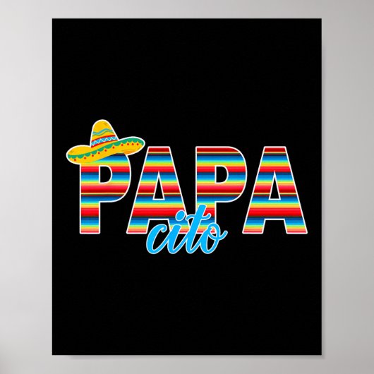 Papacito Serape Mexican Sombrero Cinco de Mayo Poster (Voorkant)