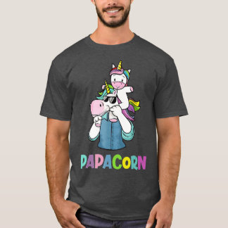 Papacorn Unicorn Fathers Day Gift voor papa T-shirt