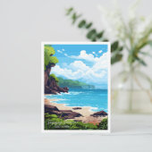 Papagayo Peninsula Costa Rica Reis illustratie Briefkaart (Staand voorkant)