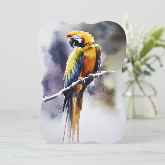 Papagei Feestdagenkaart (Staand voorkant)