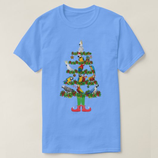 Papagei parrots birds christmas tree t-shirt (Design voorkant)