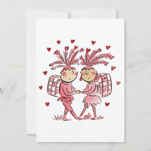 Papageno en Papagena Kaart (Voorkant)