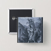 Papageno: "Ik ben de vogelvanger Vierkante Button 5,1 Cm (Voorkant /achterkant)