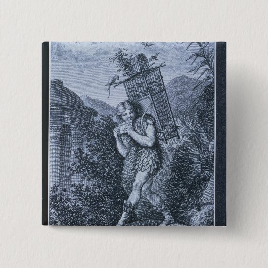 Papageno: "Ik ben de vogelvanger Vierkante Button 5,1 Cm (Voorkant)