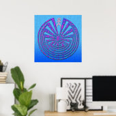 Papago Maze Blue en Paars Poster (Thuiskantoor)