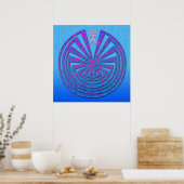 Papago Maze Blue en Paars Poster (Keuken)