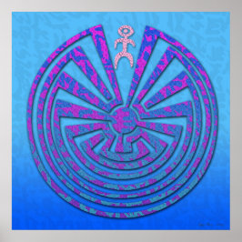 Papago Maze Blue en Paars Poster