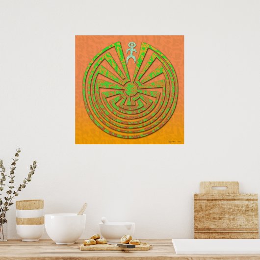 Papago Maze Copper Green Poster (Keuken)