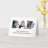 Papahart aangepaste naam fotocollage Vaderdag Kaart (Gele Bloem)