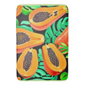 Papaja en bladeren vers patroon badmat (Voorkant Verticaal)