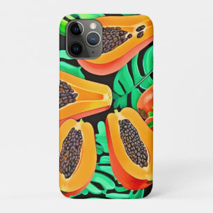 Papaja en bladeren vers patroon Case-Mate iPhone case