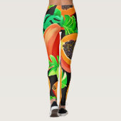 Papaja en bladeren vers patroon leggings (Achterkant)