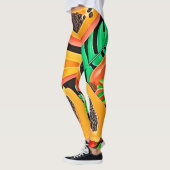 Papaja en bladeren vers patroon leggings (Links)