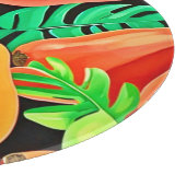 Papaja en bladeren vers patroon snijplank (Hoek)