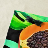 Papaja en bladeren vers patroon strandlaken (In situ)