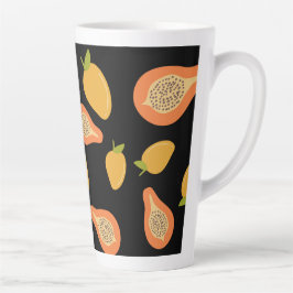 papaja en mango patroon latte mok