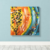 Papaja Helder Fruit Muurkunst Canvas Afdruk (Insitu (Houten vloer))