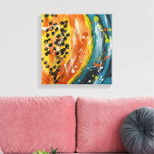 Papaja Helder Fruit Muurkunst Canvas Afdruk (Insitu (Woonkamer))
