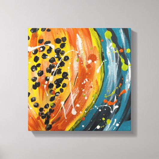 Papaja Helder Fruit Muurkunst Canvas Afdruk (Voorkant)
