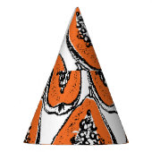  Papaja houtskool tekenpatroon. Feesthoedjes (Links)