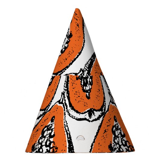  Papaja houtskool tekenpatroon. Feesthoedjes (Rechts)