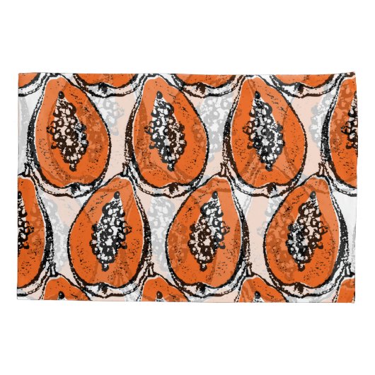  Papaja houtskool tekenpatroon. Kussensloop (Achterkant)