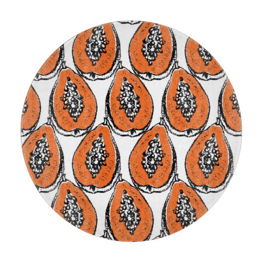  Papaja houtskool tekenpatroon. Snijplank (Voorkant)