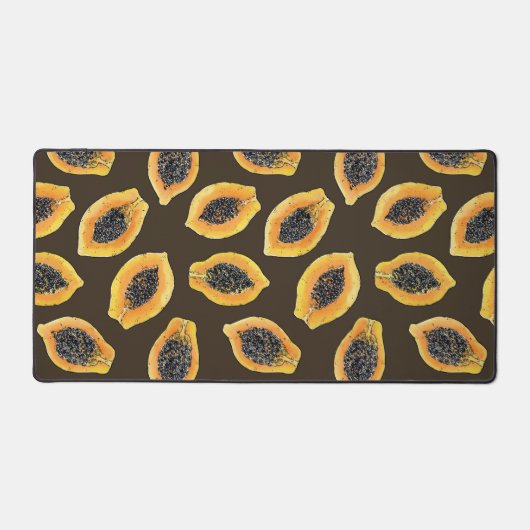 Papaja snijdt donkerbruin bureaumat (Voorkant)
