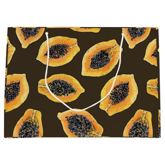 Papaja snijdt donkerbruin groot cadeauzakje (Voorkant)