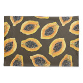 Papaja snijdt donkerbruin kussensloop (Achterkant)