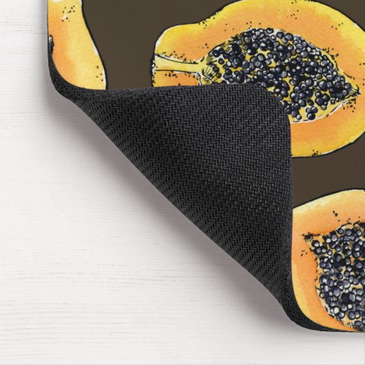 Papaja snijdt donkerbruin muismat (Hoek)