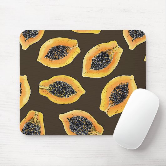 Papaja snijdt donkerbruin muismat (Met muis)