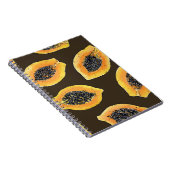 Papaja snijdt donkerbruin notitieboek (Rechterzijde)