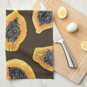 Papaja snijdt donkerbruin theedoek (Quarter Fold)