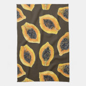 Papaja snijdt donkerbruin theedoek (Verticaal)