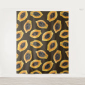 Papaja snijdt donkerbruin wandkleed (Voorkant)