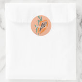 Papaja Tropisch Fruit Abstract Bedankt Ronde Sticker (Tas)