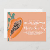 Papaja Tropisch Fruit Abstracte Bruidsdouche  Briefkaart (Voorkant / Achterkant)