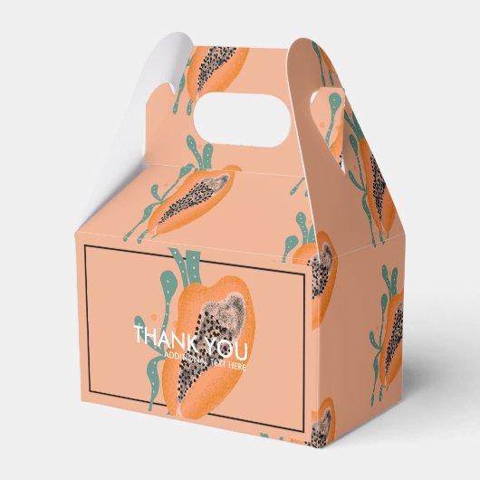 Papaja Tropisch Fruit Bedankt Bruiloft Bedankdoosjes (Voorkant Zijde)