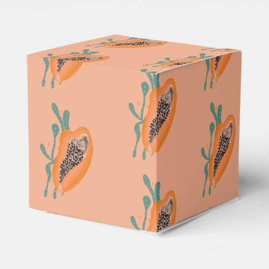 Papaja Tropisch Fruit Dank Je Wel  Bruidsmeisjesfe Bedankdoosjes (Achterkant)