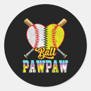 Papaja van zowel halve honkbal softbal ijs ronde sticker